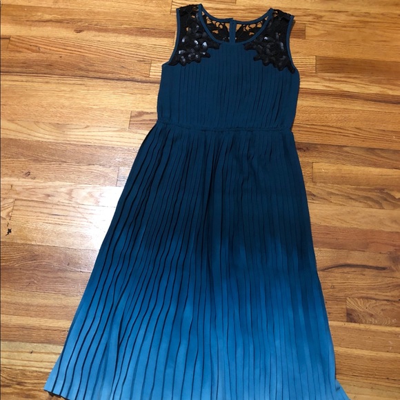 New Anthropologie Cerulean Depths Midi Dress Small - Picture 6 of 6